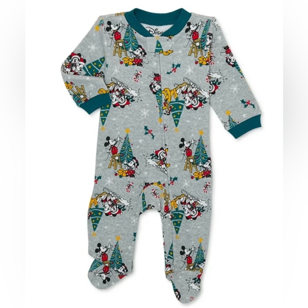 Mickey Mouse Baby One-Piece Footed Pajamas Size 0-3 Months
